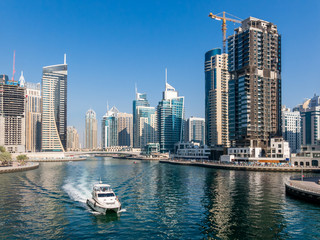 Fototapeta na wymiar Highrise buildings in the Marina district of Dubai, United Arab Emirates
