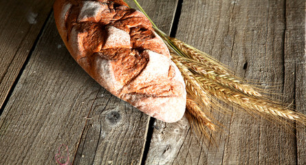 bread and ears are on the old table