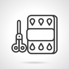 Scissors and paper line vector icon