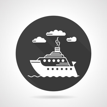 Passenger steamer round vector icon