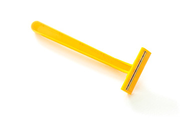 Yellow razor isolated