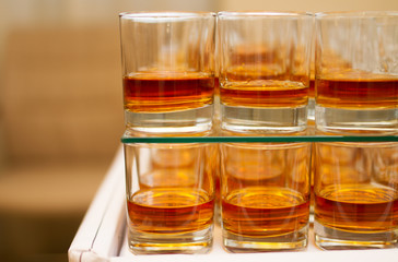 Glasses with whiskey