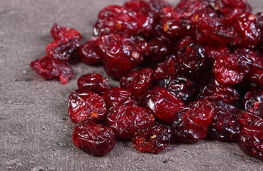Heap of cranberries on structure of concrete