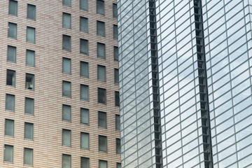 Fototapeta premium light green glass wall builting - Modern Office Building in tokyo, japan