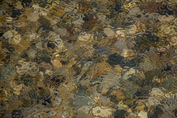 Water Washing Over Pebbles on a Beach Creating an  Colorful Abst