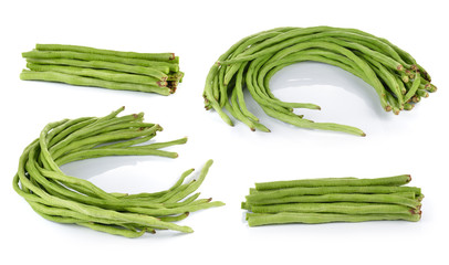 Yard Long bean on white background