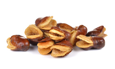 Broad bean on white background