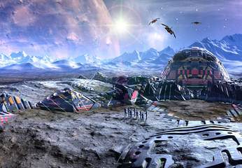 Alien Planet - 3D Rendered Landscape