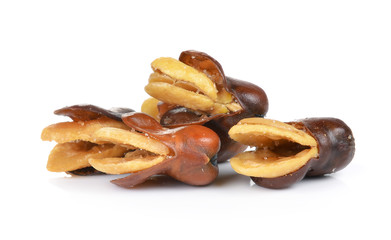 Broad bean on white background