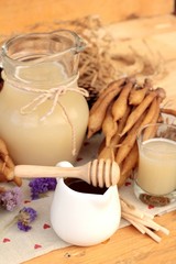 Galingale water and fresh galingale with honey.