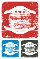 beauty vintage surf shield with pipeline wave