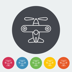 Airplane toy icon