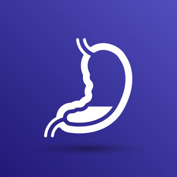 Human stomach icon human cross intestinal
