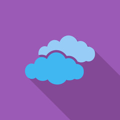 Overcast single flat icon.