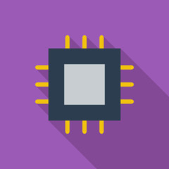 Electronic chip flat icon 2