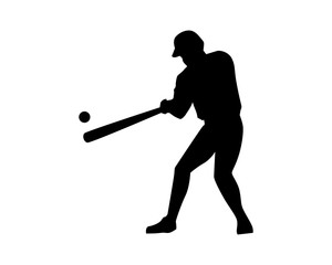 silhouette athlete baseball
