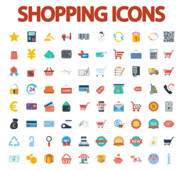 Shopping icons set.