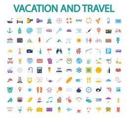 Vacation and travel icons