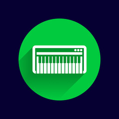 Black synthesizer keyboard piano music icon vector