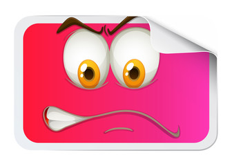Pink sticker with face
