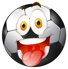 Smiling face on football