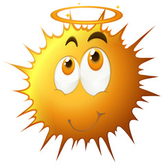 Yellow explosion with face