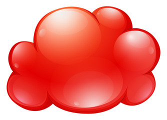 Red cloud on white