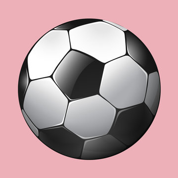 Soccer ball on pink