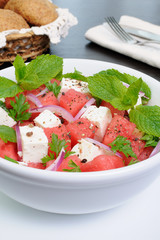 watermelon feta cheese salad mint