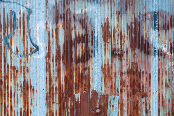Rusted galvanized iron plate