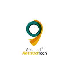 Abstract geometric business corporate emblem - map tag