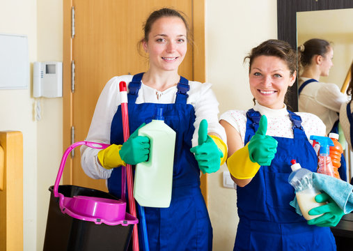 Workers Of Cleaning Company