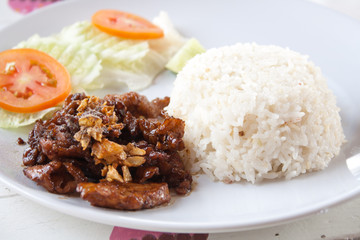 Pork fried rice garlic