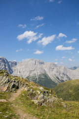 Fototapeta na wymiar Carnic Alps View From Geo Trail Wolayersee In Lesachtal