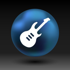 guitar icon with long shadow melody electric