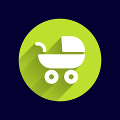 baby stroller icon, maternity wheel illustration born pram