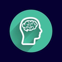 Head brain icon think design over vector illustration
