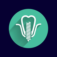 screwed false tooth dental symbol icon 