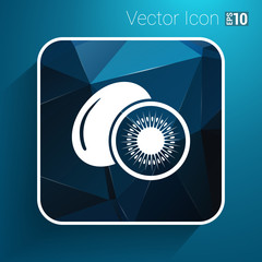 Kiwi fruits closeup icon isolated art logo design