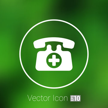 emergency call sign icon vector fire phone number button.