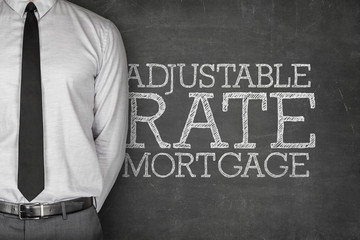 Adjustable rate mortgage text on blackboard