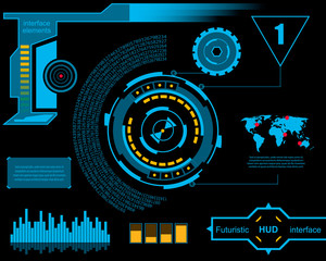 Obraz premium Abstract future, concept vector futuristic blue virtual graphic