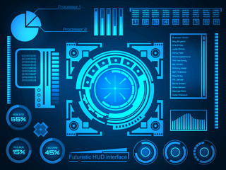 Obraz premium Abstract future, concept vector futuristic blue virtual graphic