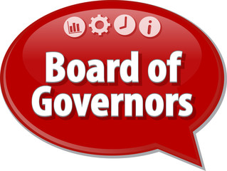 Board of Governers Business term speech bubble illustration