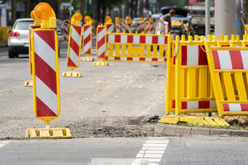 Road construction site