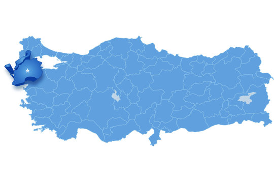 Map of Turkey, Canakkale