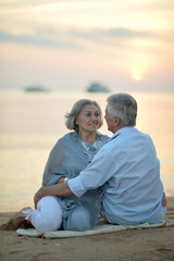 Senior couple  at sea