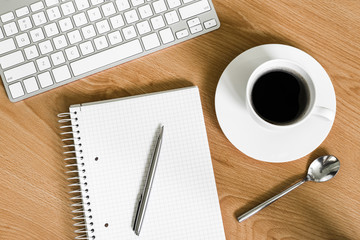 Top View of Office Desk