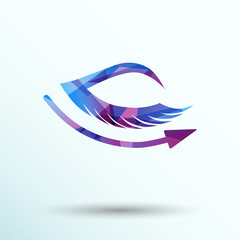 vector eye with lashes long eyelashes icon