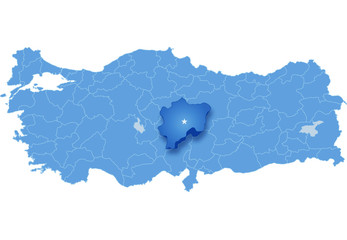 Obraz premium Map of Turkey, Kayseri